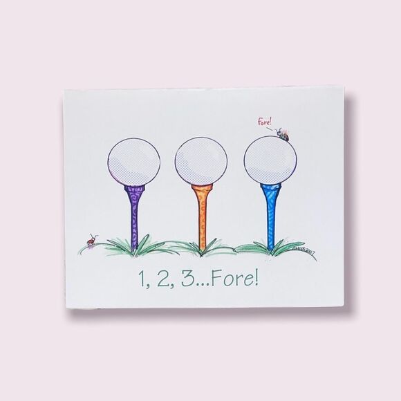 set(4) of Lula Bell Designs-Golf Collection Note Cards(blank) and Envelopes - Picture 2 of 6